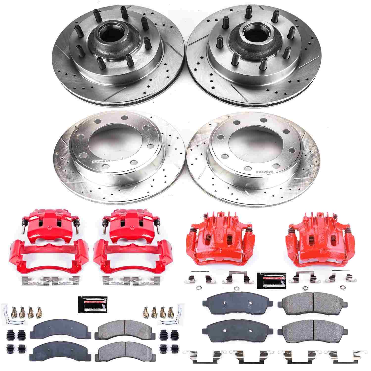 PowerStop Power Stop 00-02 Ford Excursion Z23 Evolution Kit w/ Calipers - Front and Rear KC1894A
