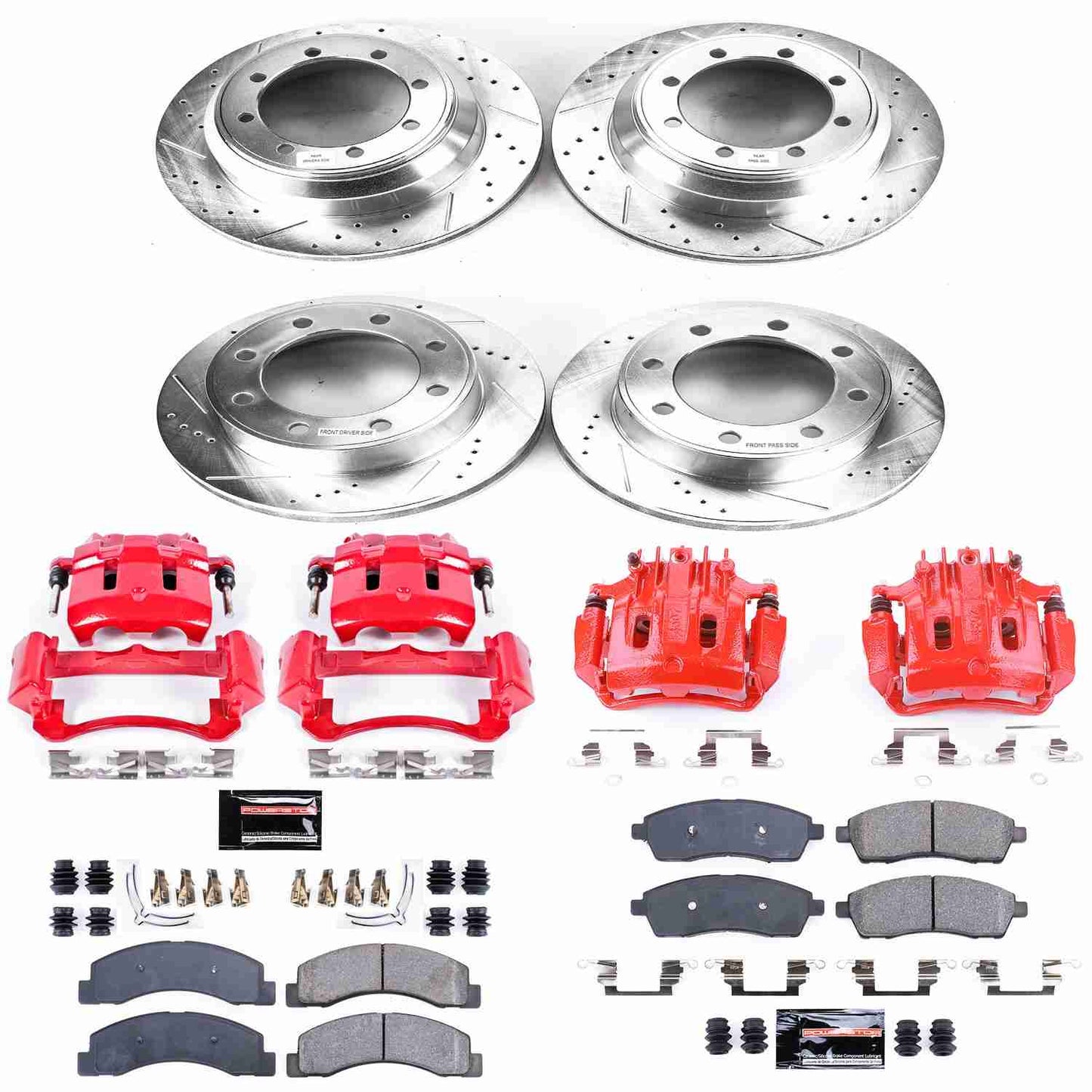 PowerStop Power Stop 00-04 Ford F-350 Super Duty Z23 Evolution Kit w/ Calipers - Front and Rear KC1907A