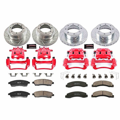 PowerStop Power Stop 99-00 Ford F-350 Super Duty Z23 Evolution Kit w/ Calipers - Front and Rear KC1907
