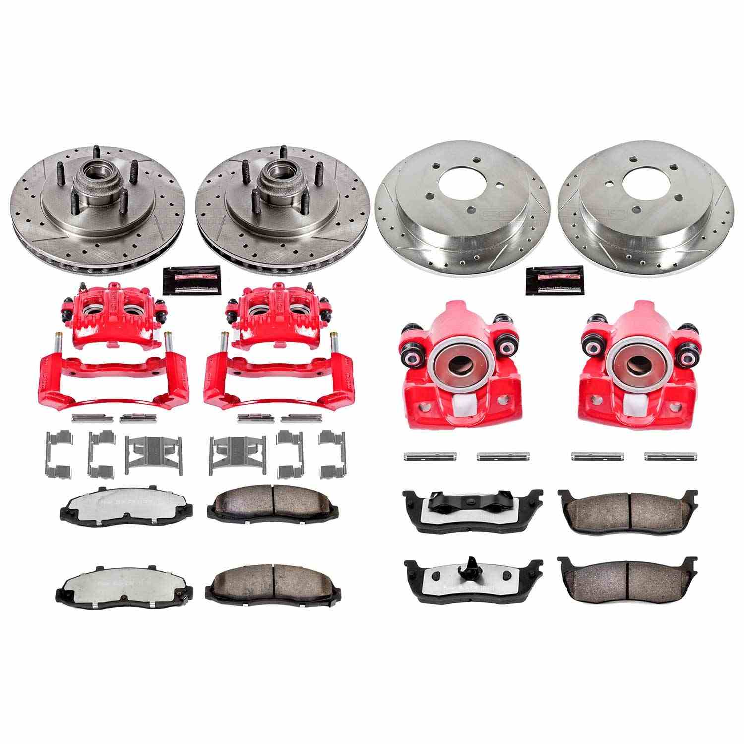 PowerStop Power Stop 00-02 Ford Expedition Z36 Truck and Tow Kit w/ Calipers - Front and Rear KC1919-36