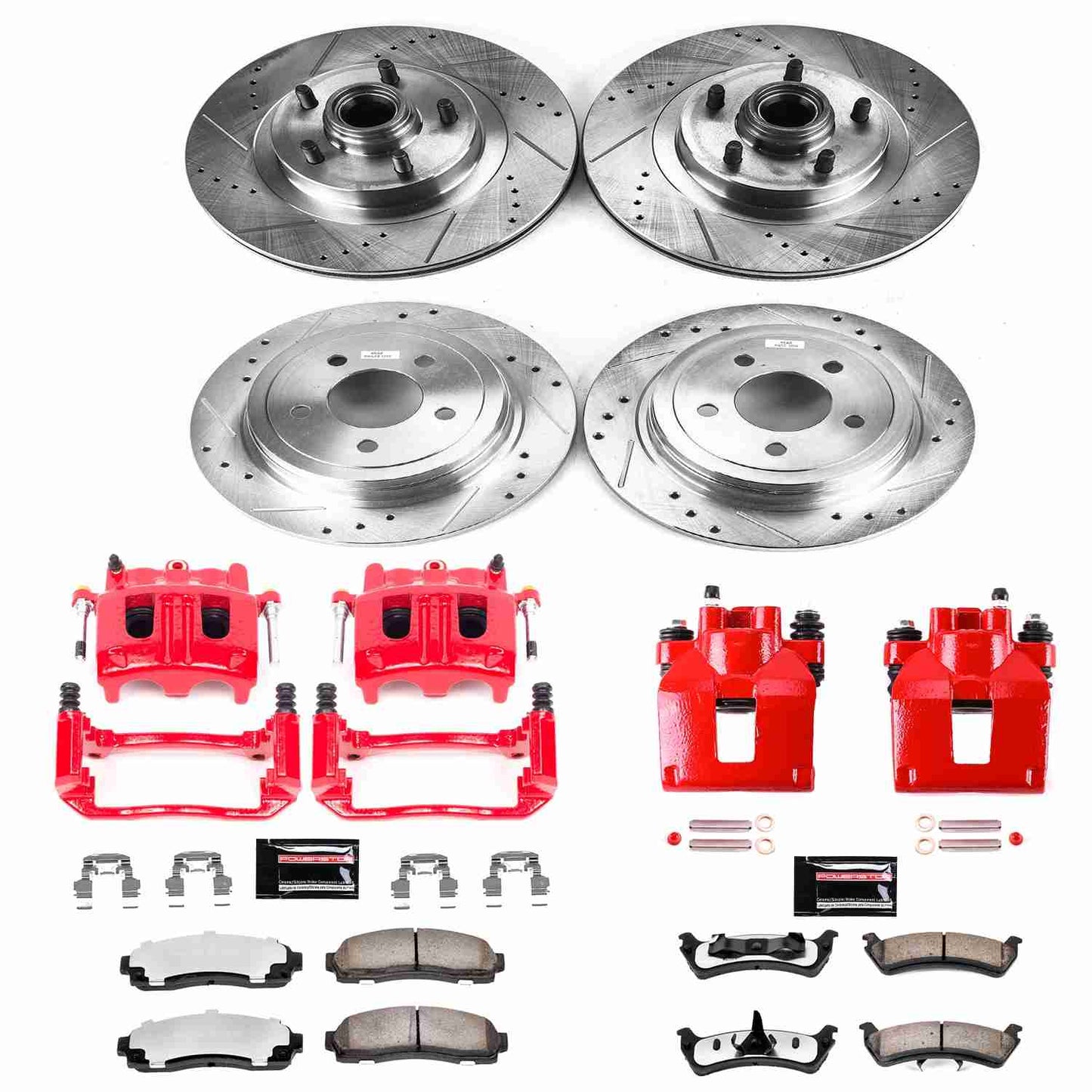 PowerStop Power Stop 2003 Ford Explorer Sport Z36 Truck and Tow Kit w/ Calipers - Front and Rear KC1921-36
