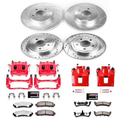 PowerStop Power Stop 2003 Ford Explorer Sport Z36 Truck and Tow Kit w/ Calipers - Front and Rear KC1924-36
