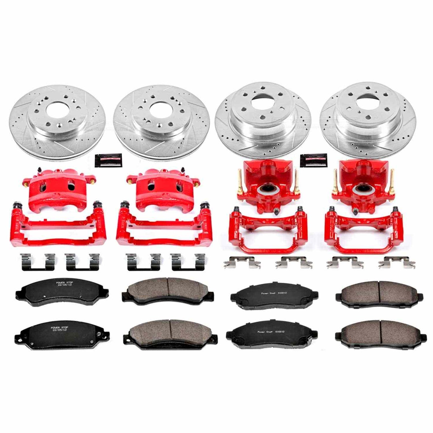 PowerStop Power Stop 07-08 Cadillac Escalade Z23 Evolution Kit w/ Calipers - Front and Rear KC2068