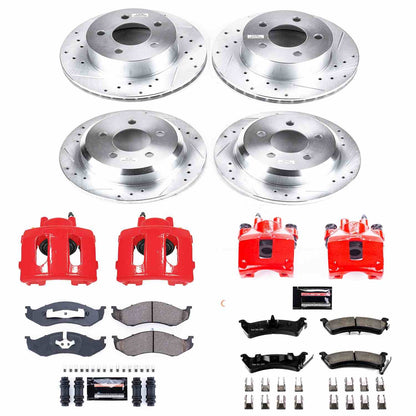 PowerStop Power Stop 95-98 Jeep Grand Cherokee Z23 Evolution Kit w/ Calipers - Front and Rear KC2121