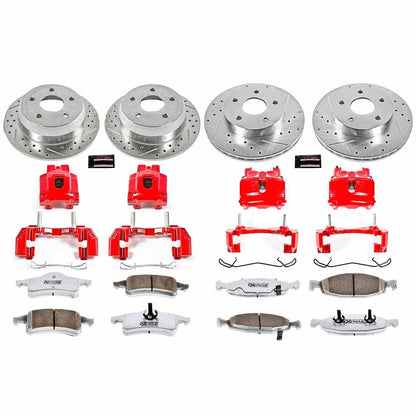 PowerStop Power Stop 99-02 Jeep Grand Cherokee Z26 Street Kit w/ Calipers - Front and Rear KC2148-26