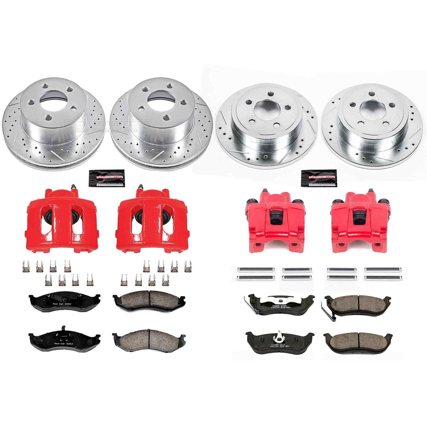 PowerStop Power Stop 03-06 Jeep Wrangler Z23 Evolution Kit w/ Calipers - Front and Rear KC2154