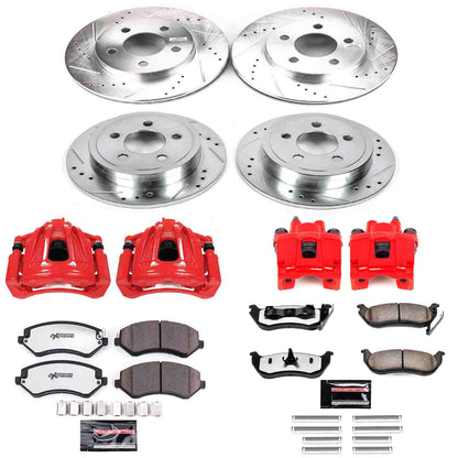PowerStop Power Stop 03-07 Jeep Liberty Z36 Truck and Tow Kit w/ Calipers - Front and Rear KC2162-36