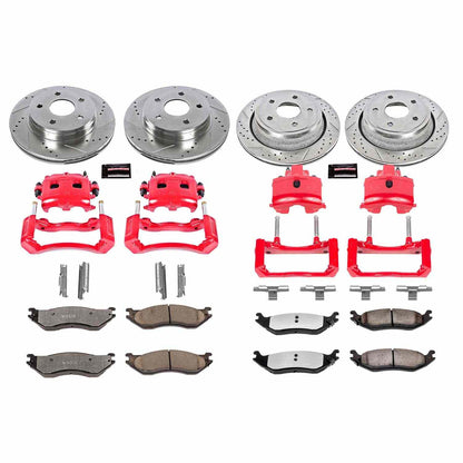 PowerStop Power Stop 2002 Dodge Ram 1500 Z36 Truck and Tow Kit w/ Calipers - Front and Rear KC2166-36