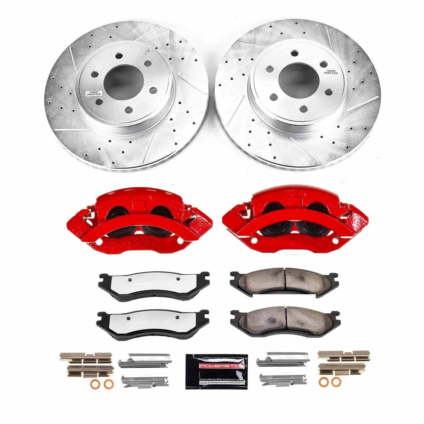 PowerStop Power Stop 2003 Dodge Durango Front Z36 Truck & Tow Kit w/Cals KC2178-36