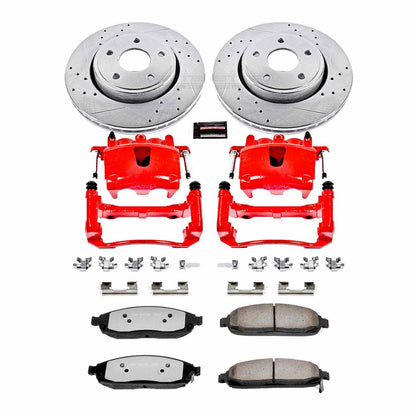 PowerStop Power Stop 06-10 Jeep Commander Front Z36 Truck & Tow Brake Kit w/Calipers KC2219-36