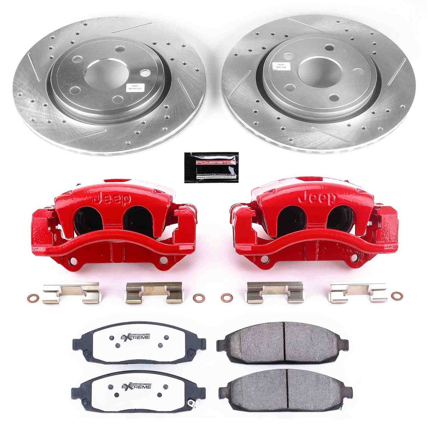 PowerStop Power Stop 06-10 Jeep Commander Front Z26 Street Warrior Brake Kit w/Calipers KC2219A-26