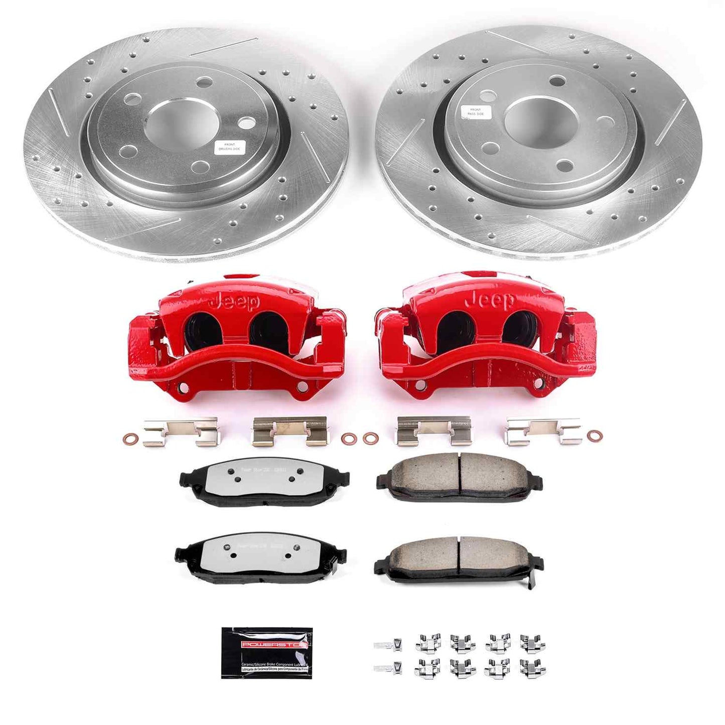 PowerStop Power Stop 06-10 Jeep Commander Front Z36 Truck & Tow Brake Kit w/Calipers KC2219A-36