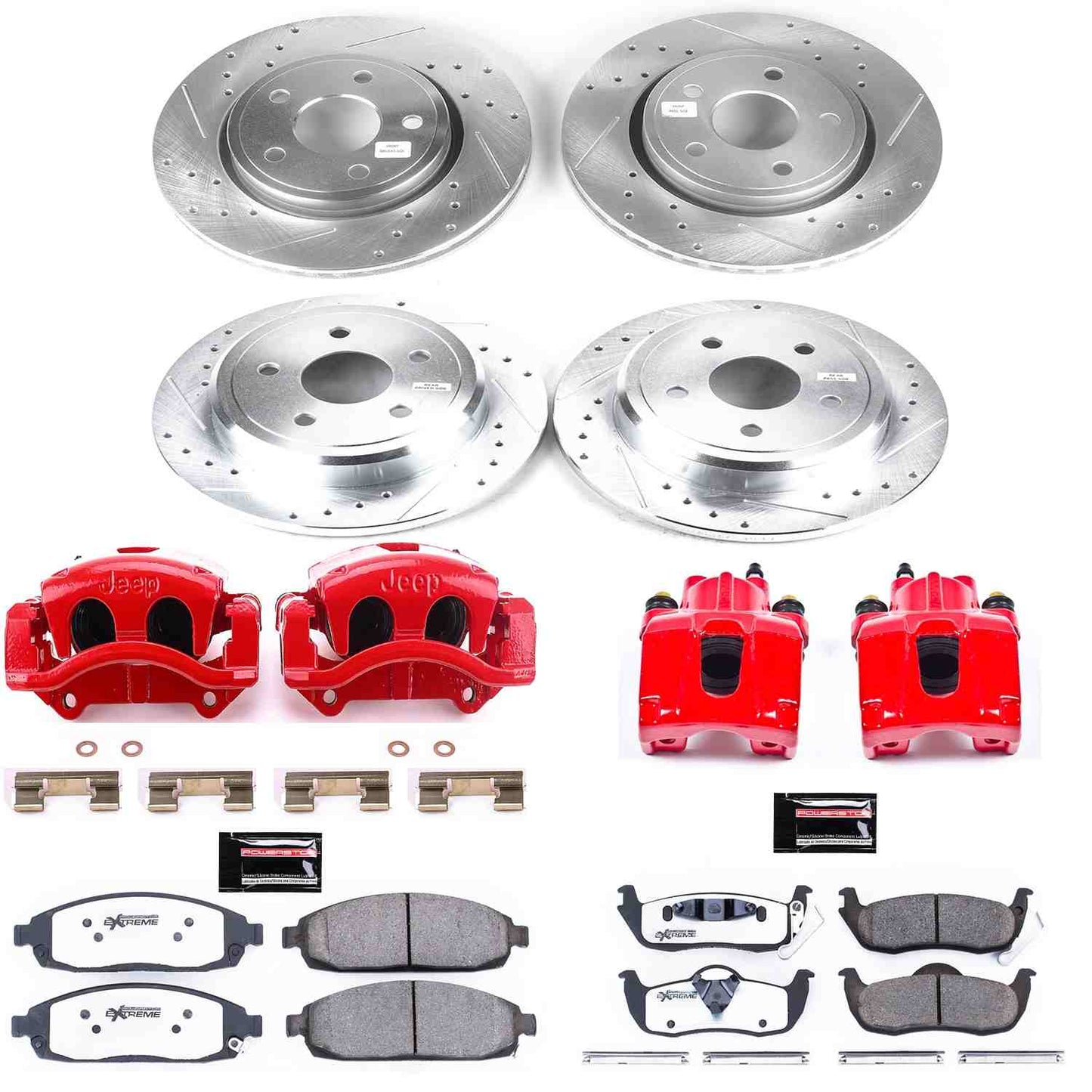 PowerStop Power Stop 06-10 Jeep Commander Z26 Street Kit w/ Calipers - Front and Rear KC2220A-26