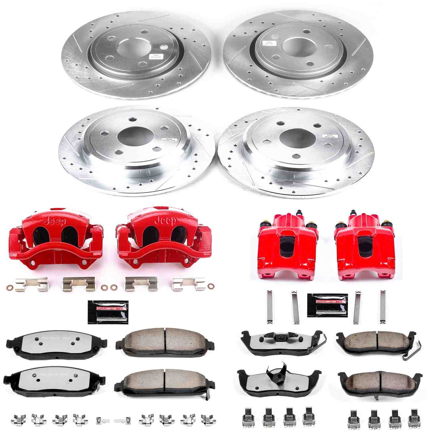 PowerStop Power Stop 06-10 Jeep Commander Z36 Truck and Tow Kit w/ Calipers - Front and Rear KC2220A-36