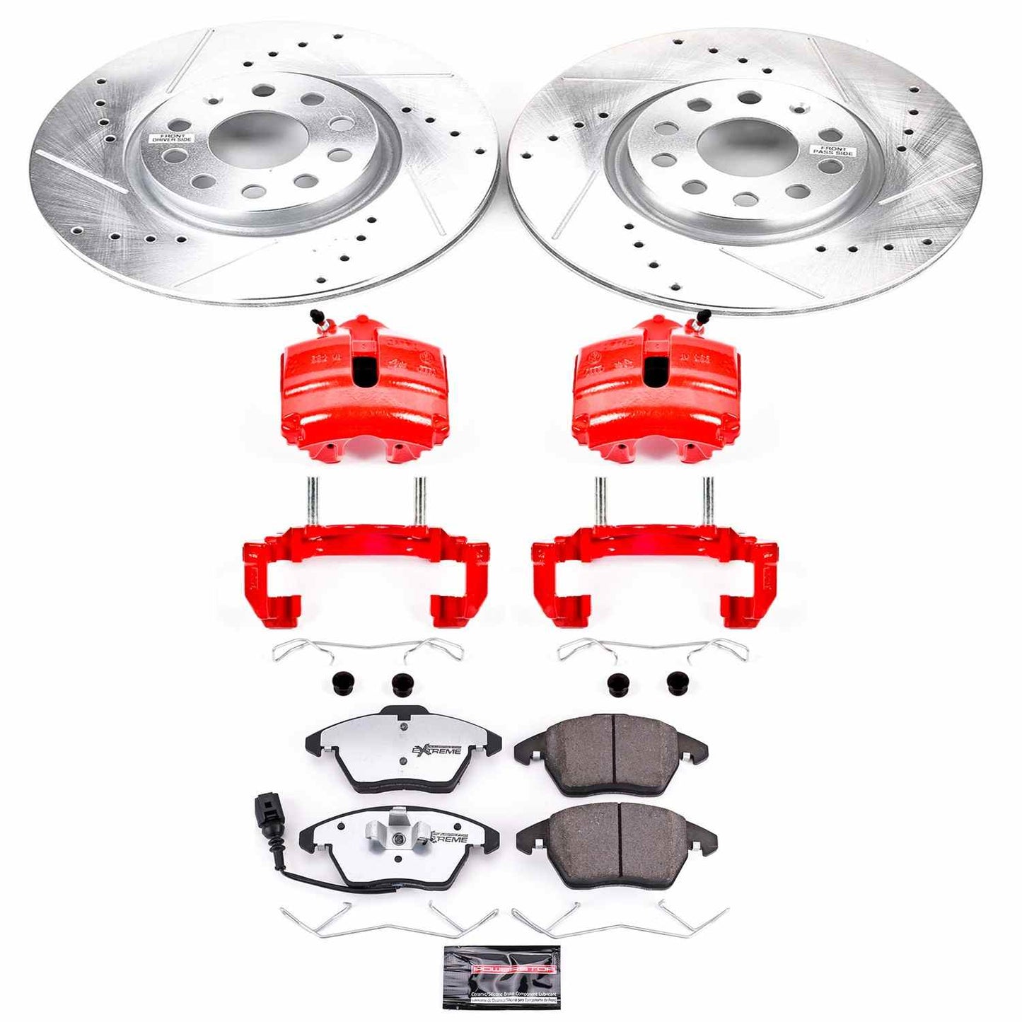 PowerStop Power Stop 06-09 Audi A3 Front Z26 Street Warrior Brake Kit w/Calipers KC2259A-26