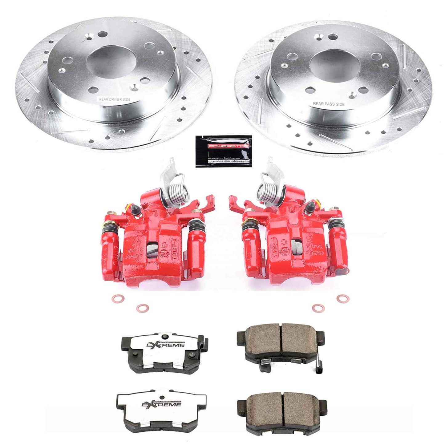PowerStop Power Stop 98-02 Honda Accord Rear Z26 Street Warrior Brake Kit w/Calipers KC2270D-26