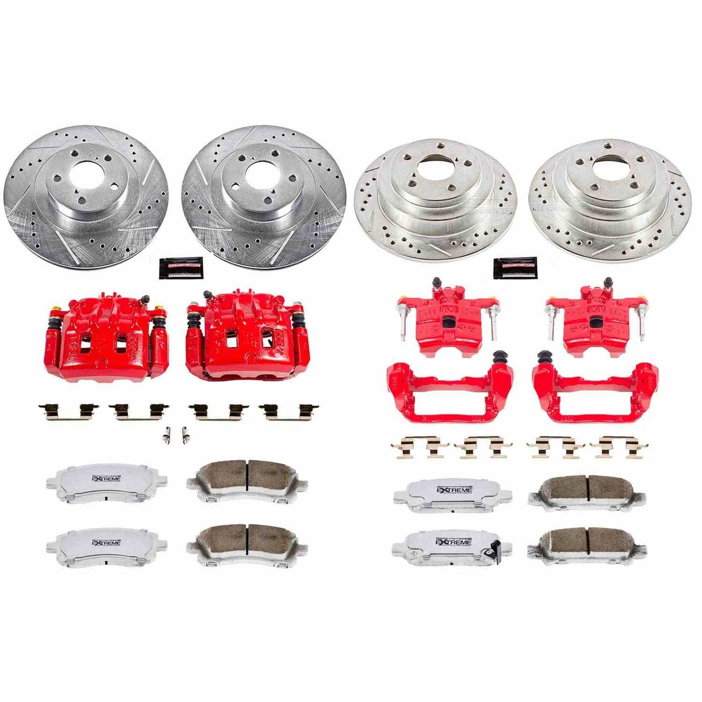 PowerStop Power Stop 02-03 Subaru Impreza Z26 Street Kit w/ Calipers - Front and Rear KC2371-26