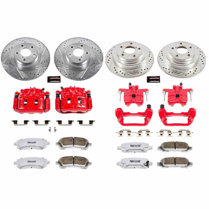 PowerStop Power Stop 2003 Subaru Forester Z26 Street Kit w/ Calipers - Front and Rear KC2377-26