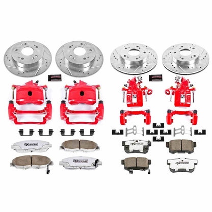 PowerStop Power Stop 06-11 Honda Civic Z26 Street Kit w/ Calipers - Front and Rear KC2385-26