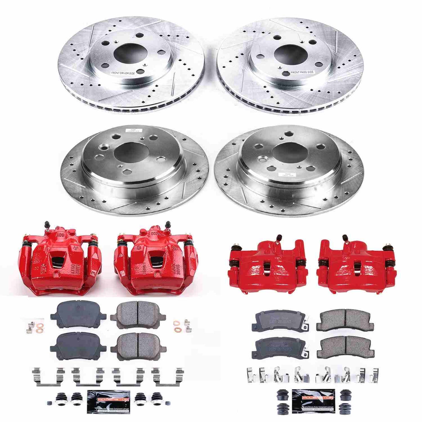 PowerStop Power Stop 97-99 Lexus ES300 Z23 Evolution Kit w/ Calipers - Front and Rear KC2713