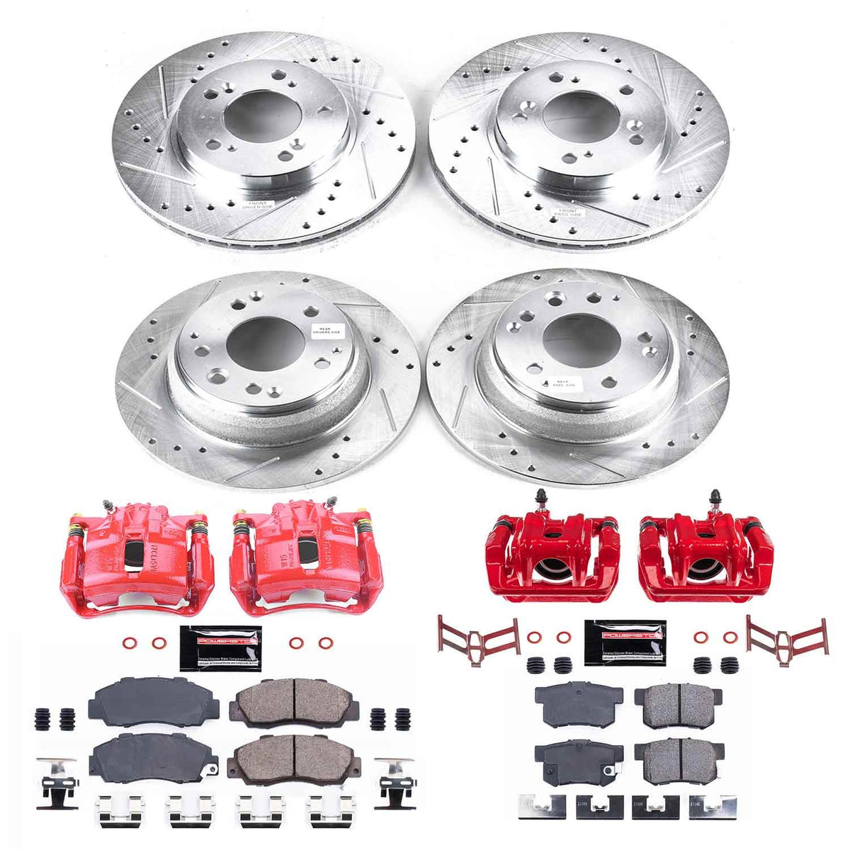 Power Stop 91-95 Acura Legend Front & Rear Z23 Evolution Sport Brake Kit w/Calipers KC2717