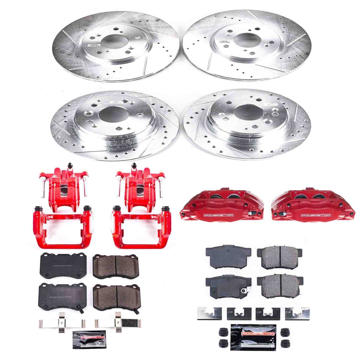 PowerStop Power Stop 04-08 Acura TL Z23 Evolution Kit w/ Calipers - Front and Rear KC2718