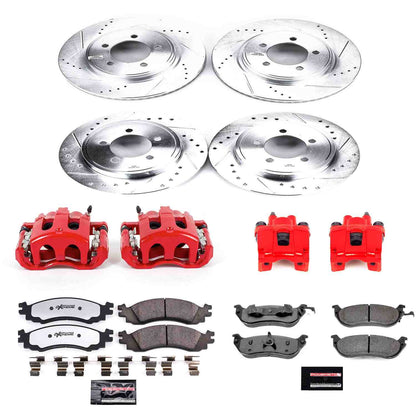 PowerStop Power Stop 2006 Mercury Mountaineer Z36 Truck and Tow Kit w/ Calipers - Front and Rear KC2721-36