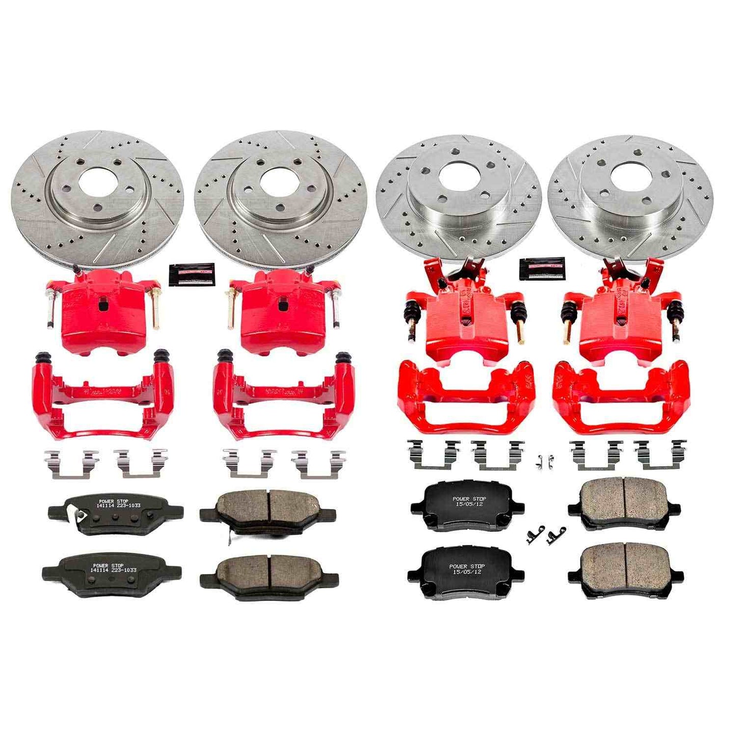 PowerStop Power Stop 09-12 Chevrolet Malibu Z23 Evolution Kit w/ Calipers - Front and Rear KC2731A