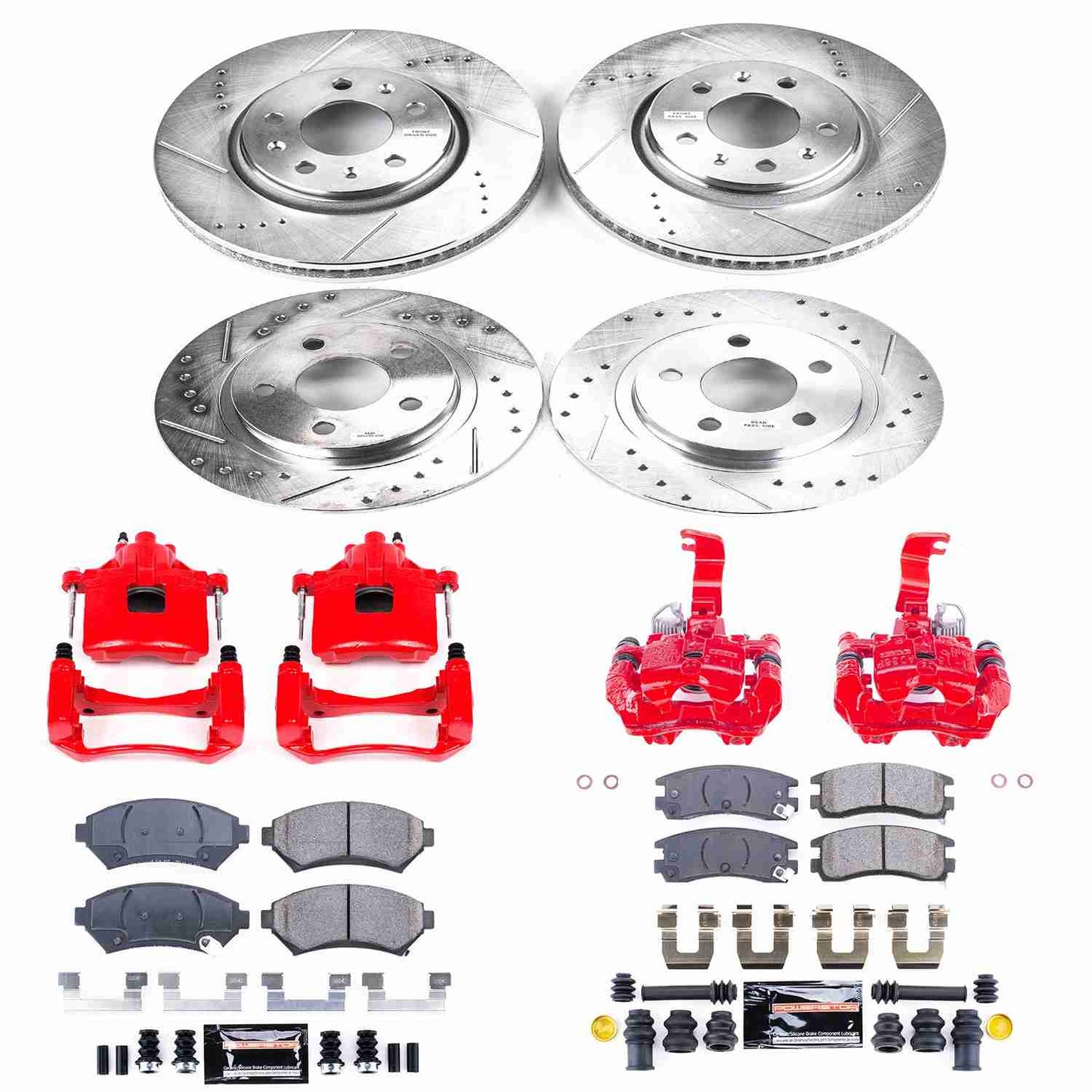 PowerStop Power Stop 2004 Cadillac Seville Z23 Evolution Kit w/ Calipers - Front and Rear KC2733