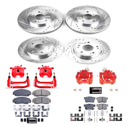 Power Stop 06-07 Honda Accord Front & Rear Z23 Evolution Sport Brake Kit w/Calipers KC2743