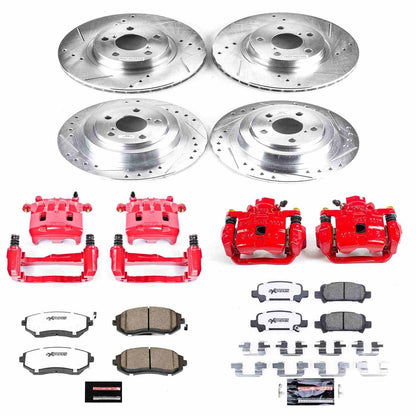 PowerStop Power Stop 02-04 Subaru Legacy Z26 Street Kit w/ Calipers - Front and Rear KC2750-26