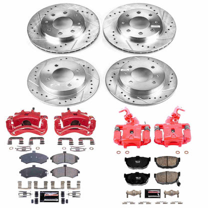 PowerStop Power Stop 03-05 Hyundai Elantra Z23 Evolution Kit w/ Calipers - Front and Rear KC2779A