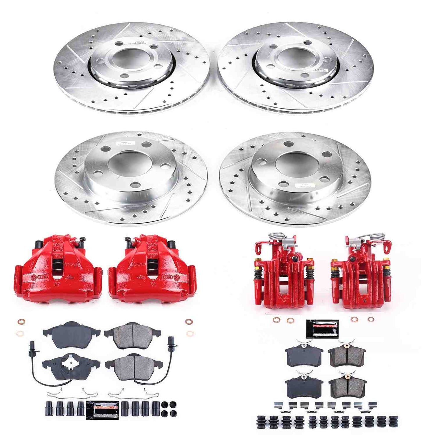 PowerStop Power Stop 00-05 Volkswagen Passat Z23 Evolution Kit w/ Calipers - Front and Rear KC2800