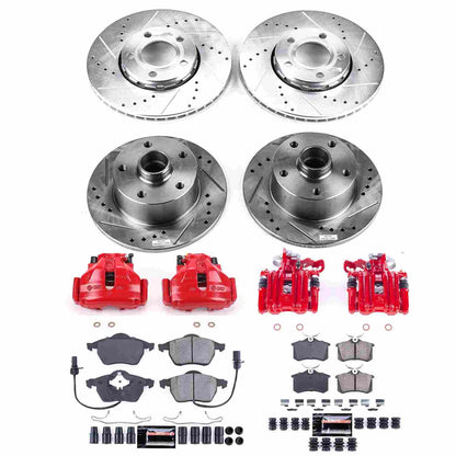 PowerStop Power Stop 99-01 Audi A4 Z23 Evolution Kit w/ Calipers - Front and Rear KC2825
