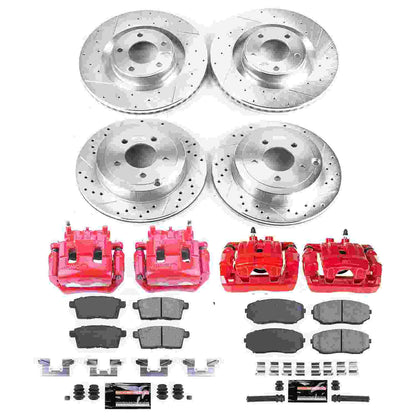 PowerStop Power Stop 07-10 Ford Edge Front & Rear Z23 Evolution Sport Brake Kit w/Calipers KC2829