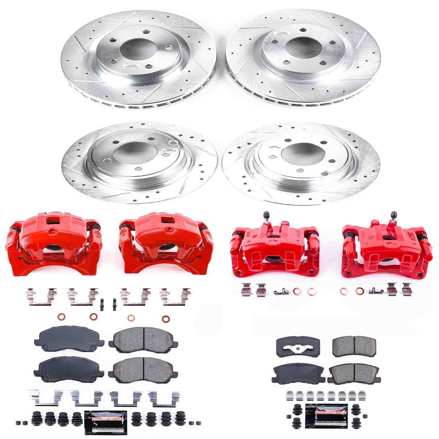 PowerStop Power Stop 08-16 Mitsubishi Lancer Z23 Evolution Kit w/ Calipers - Front and Rear KC2848B