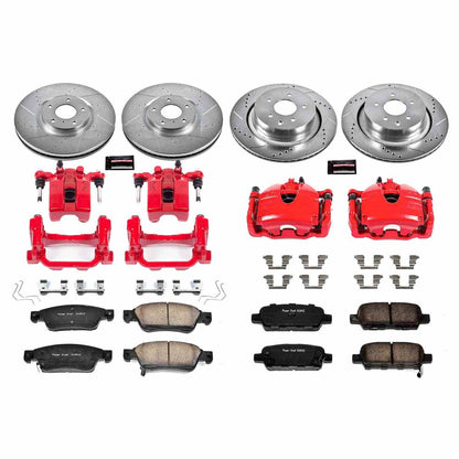 PowerStop Power Stop 07-08 Infiniti G35 Z23 Evolution Kit w/ Calipers - Front and Rear KC2862