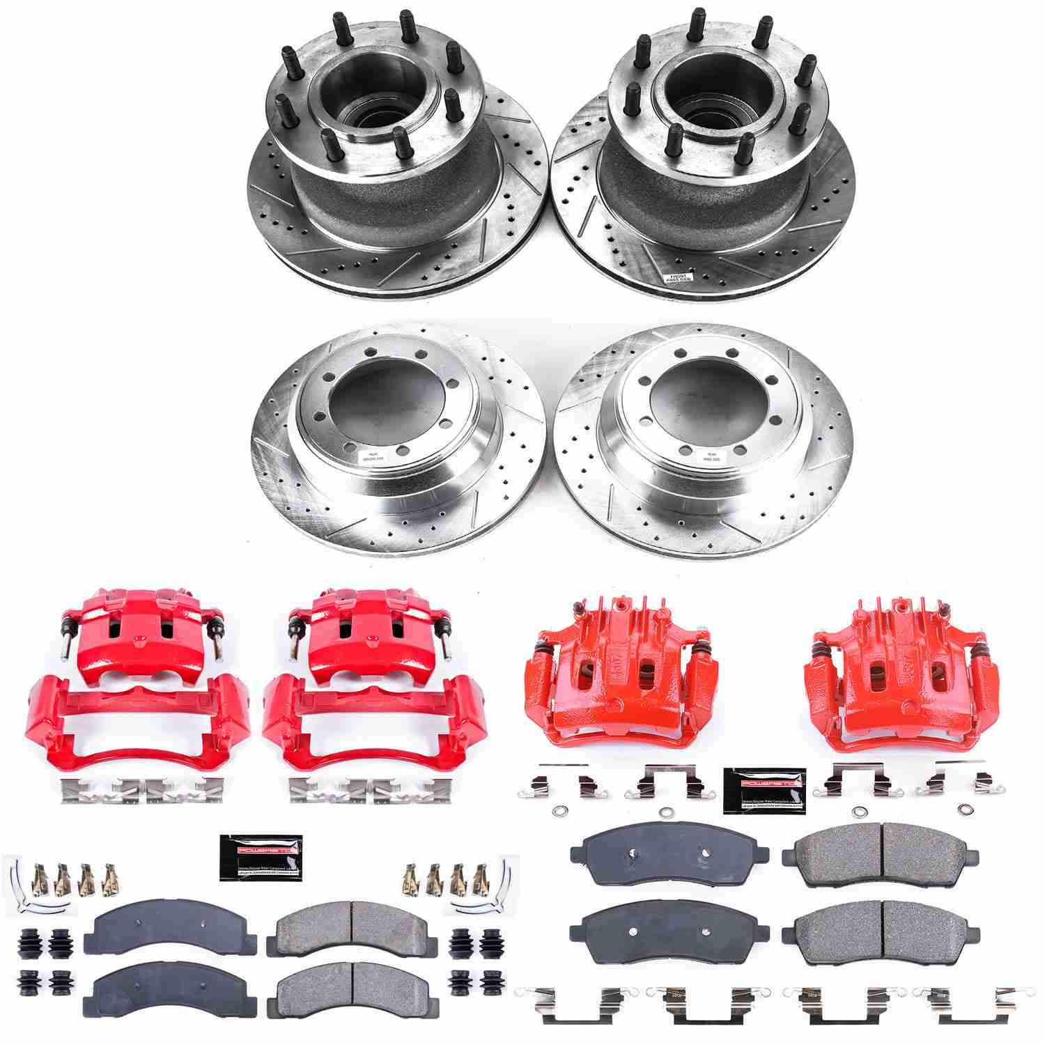 PowerStop Power Stop 00-02 Ford F-350 Super Duty Z23 Evolution Kit w/ Calipers - Front and Rear KC2868A