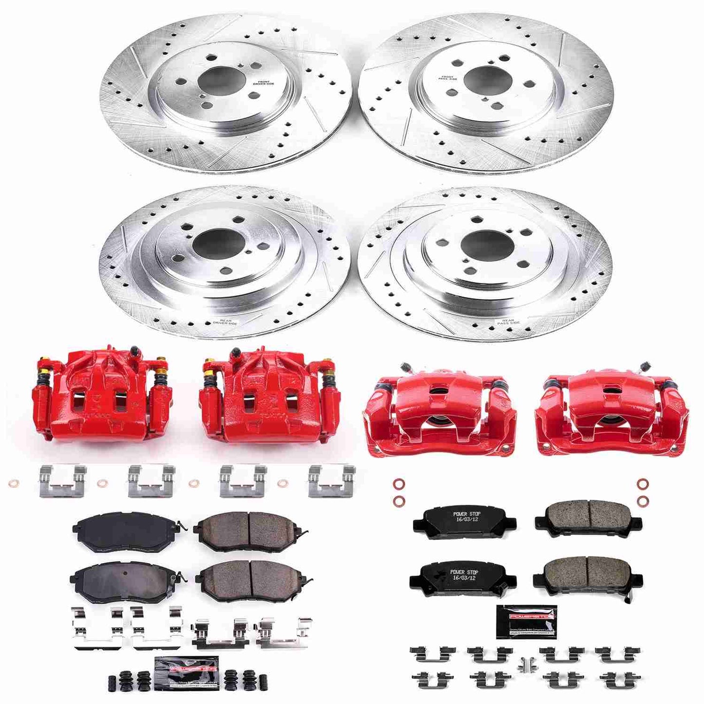 PowerStop Power Stop 05-09 Subaru Legacy Z23 Evolution Kit w/ Calipers - Front and Rear KC286