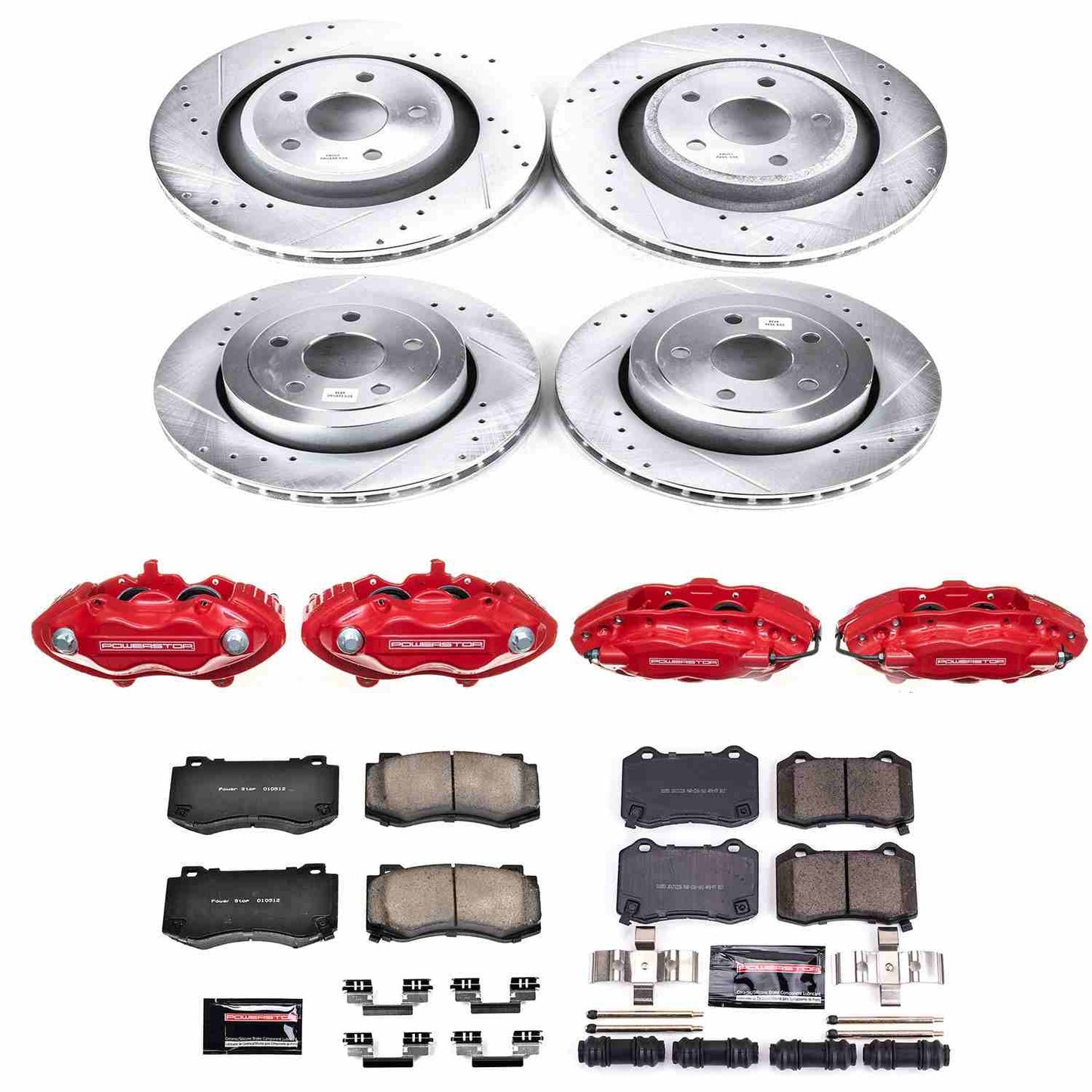 PowerStop Power Stop 06-10 Jeep Grand Cherokee Z23 Evolution Kit w/ Calipers - Front and Rear KC2876