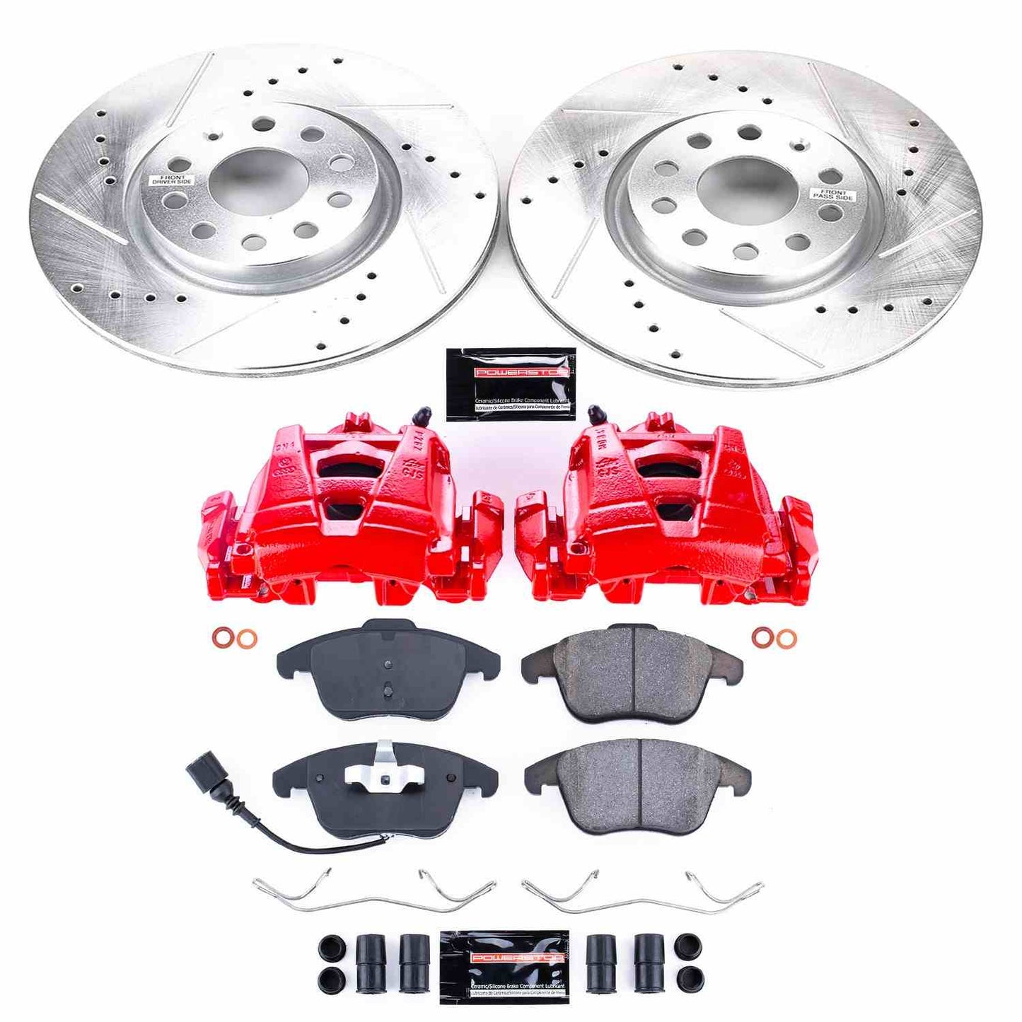 PowerStop Power Stop 15-18 Audi Q3 Z23 Evolution Kit w/ Calipers - Front KC2963
