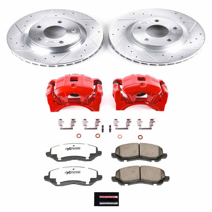 PowerStop Power Stop 08-16 Mitsubishi Lancer Front Z26 Street Warrior Brake Kit w/Calipers KC3032A-26