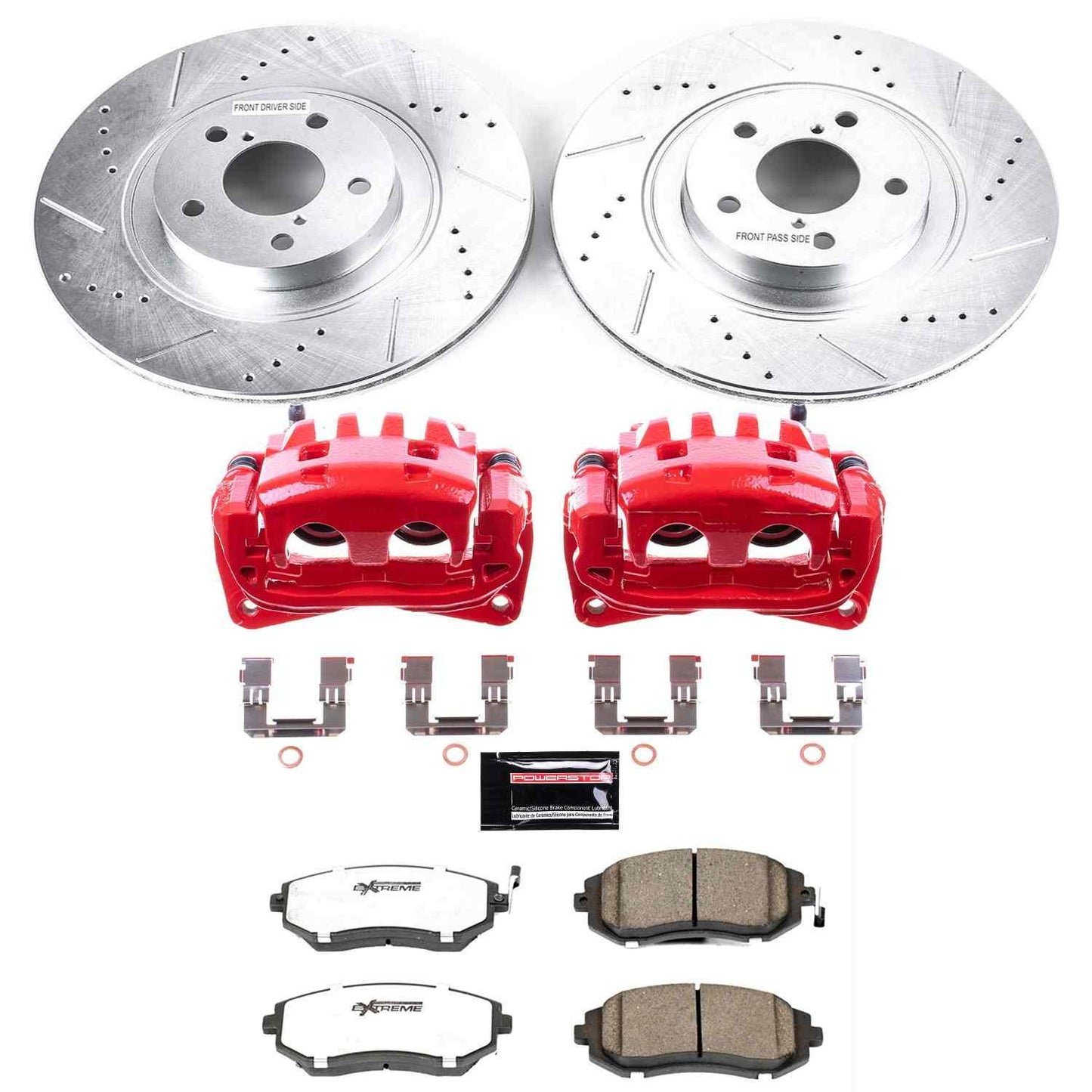 PowerStop Power Stop 04-06 Subaru Baja Front Z26 Street Warrior Brake Kit w/Calipers KC3038A-26