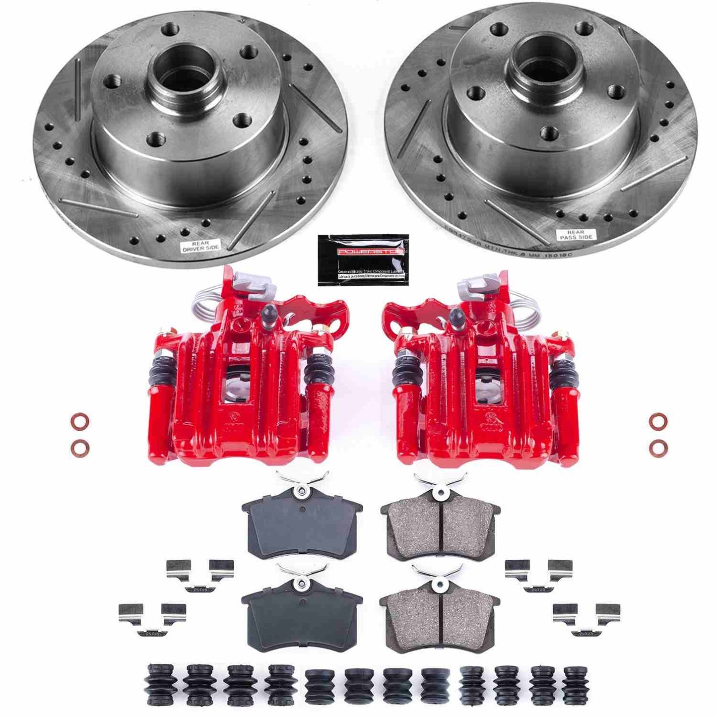 PowerStop Power Stop 98-01 Audi A4 Z23 Evolution Kit w/ Calipers - Rear KC3064