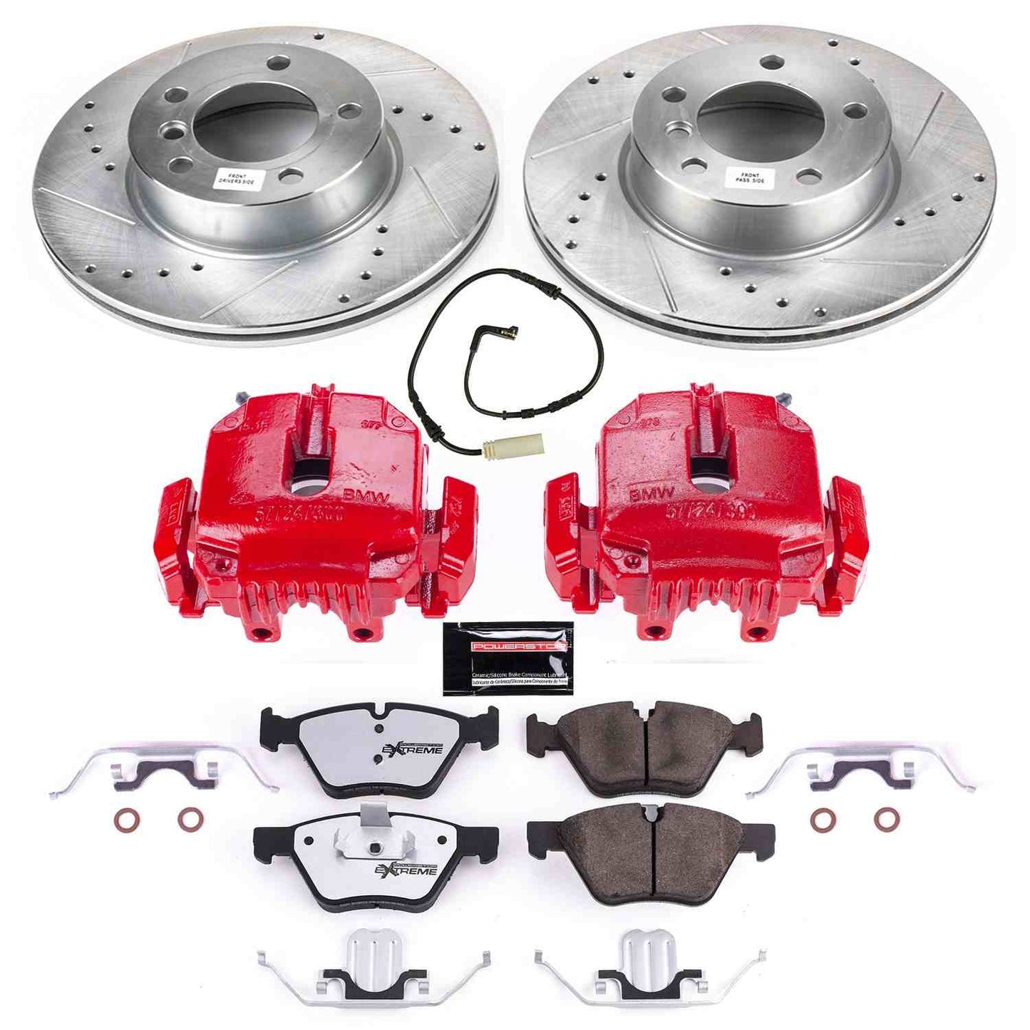 PowerStop Power Stop 2006 BMW 325i Front Z26 Street Warrior Brake Kit w/Calipers KC3087-26