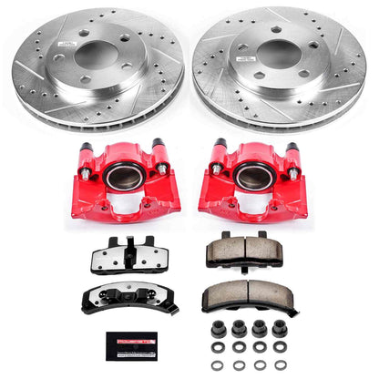 PowerStop Power Stop 90-93 Cadillac DeVille Front Z36 Truck & Tow Brake Kit w/Calipers KC3132-36