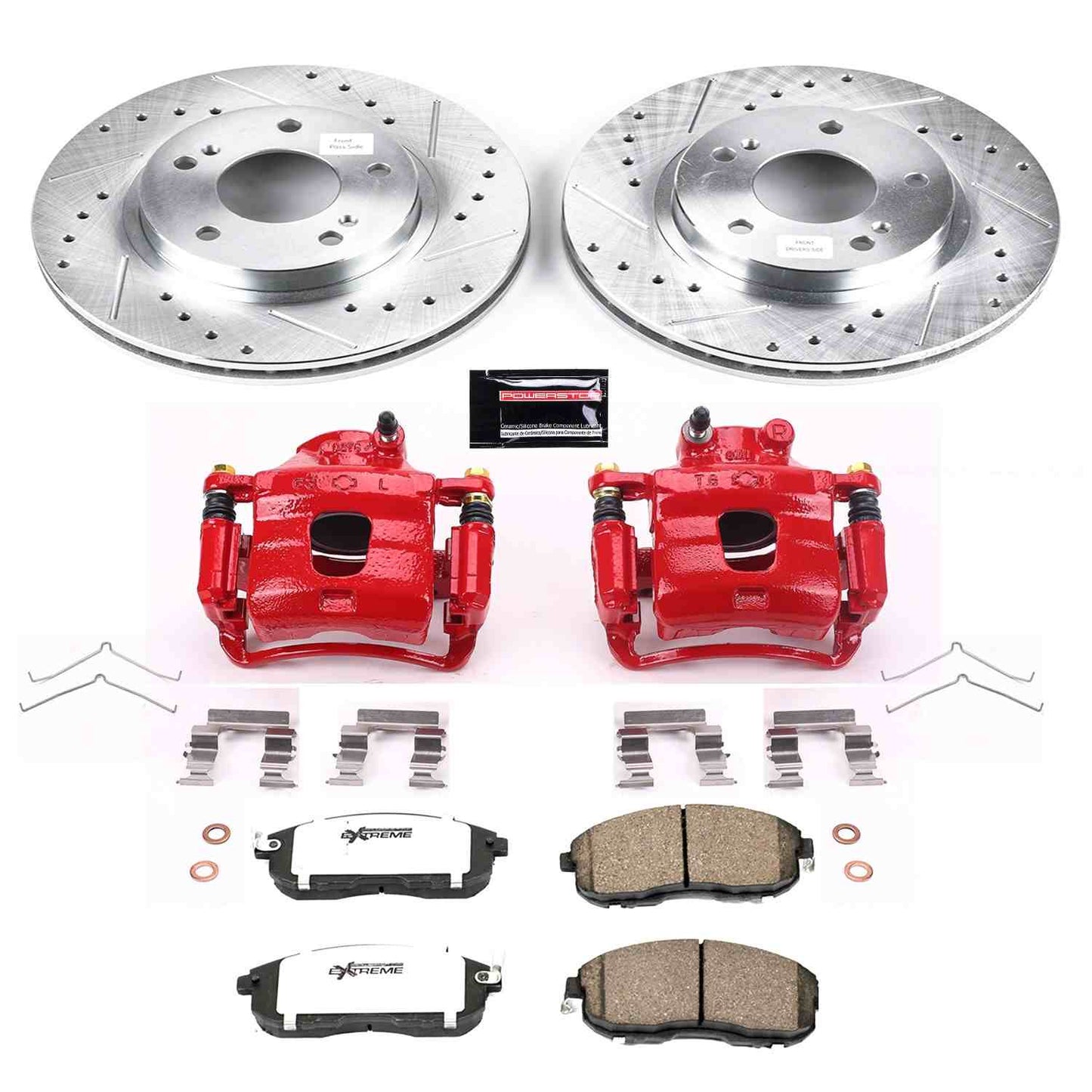 PowerStop Power Stop 1999 Nissan Maxima Front Z26 Street Warrior Brake Kit w/Calipers KC3137A-26