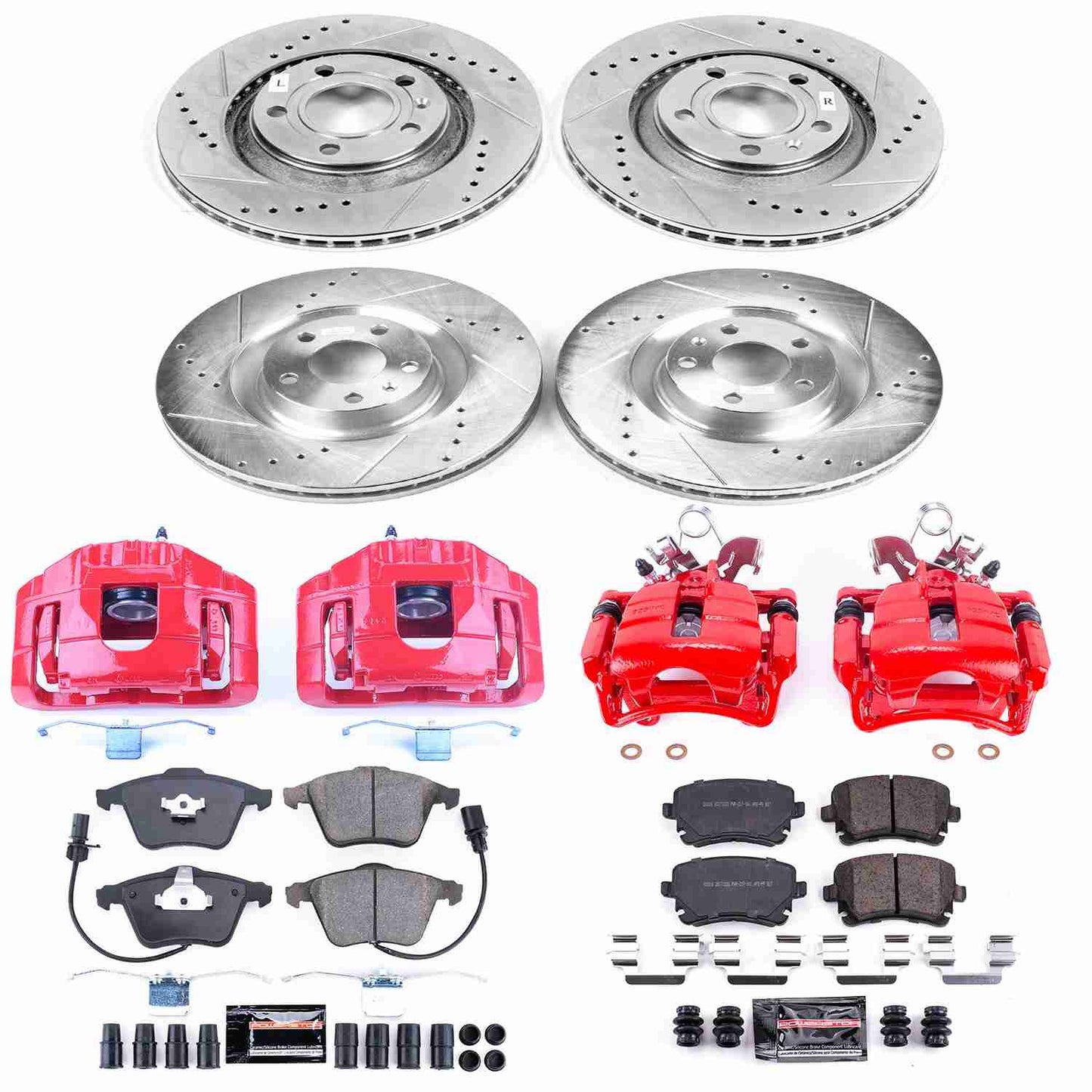 PowerStop Power Stop 04-09 Audi S4 Z23 Evolution Kit w/ Calipers - Front and Rear KC4010