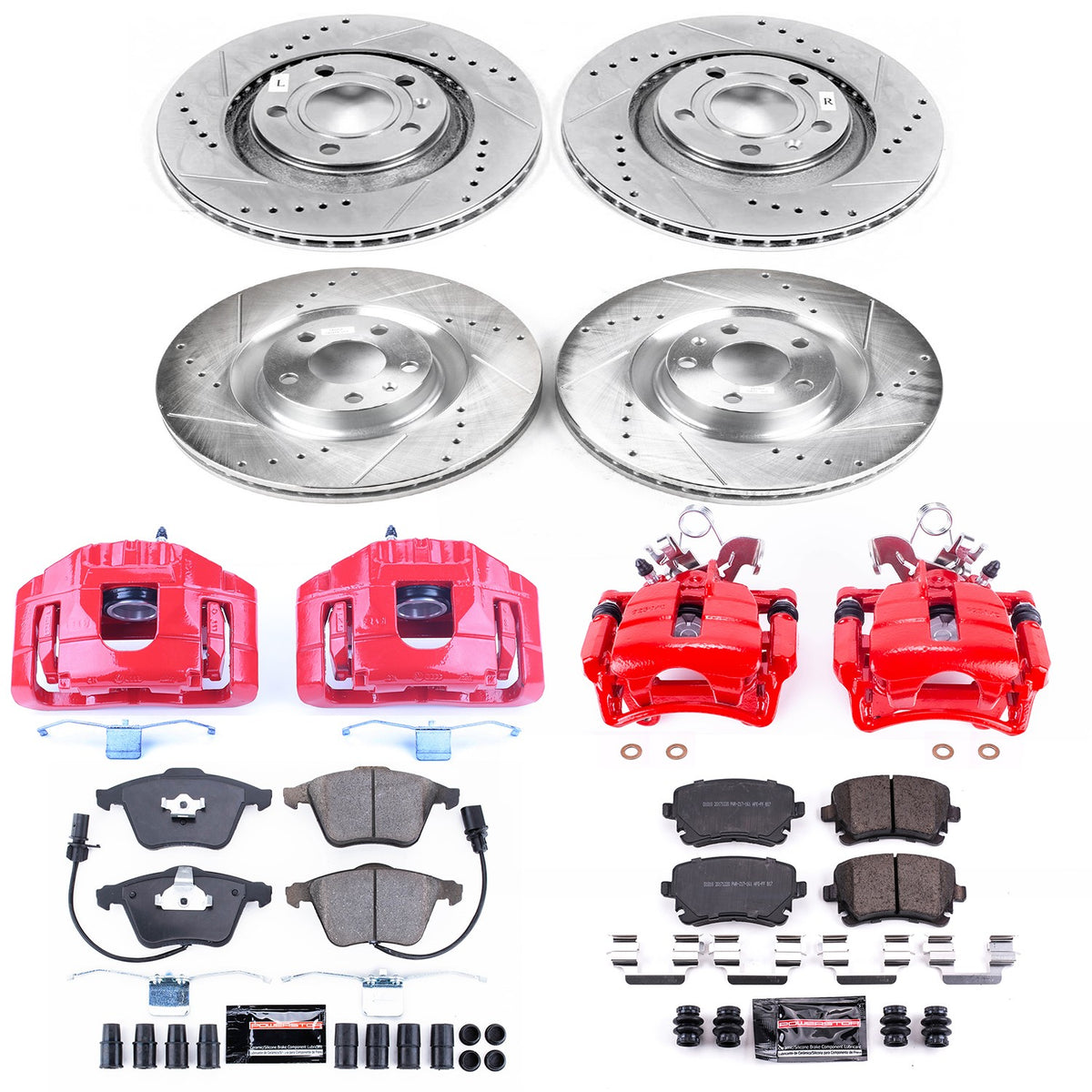 PowerStop Power Stop 04-09 Audi S4 Z23 Evolution Kit w/ Calipers - Front and Rear KC4010