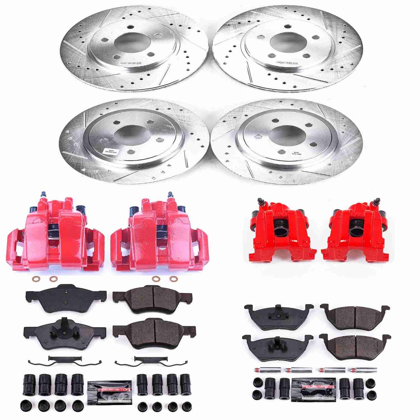 PowerStop Power Stop 2007 Ford Escape Z23 Evolution Kit w/ Calipers - Front and Rear KC4024A